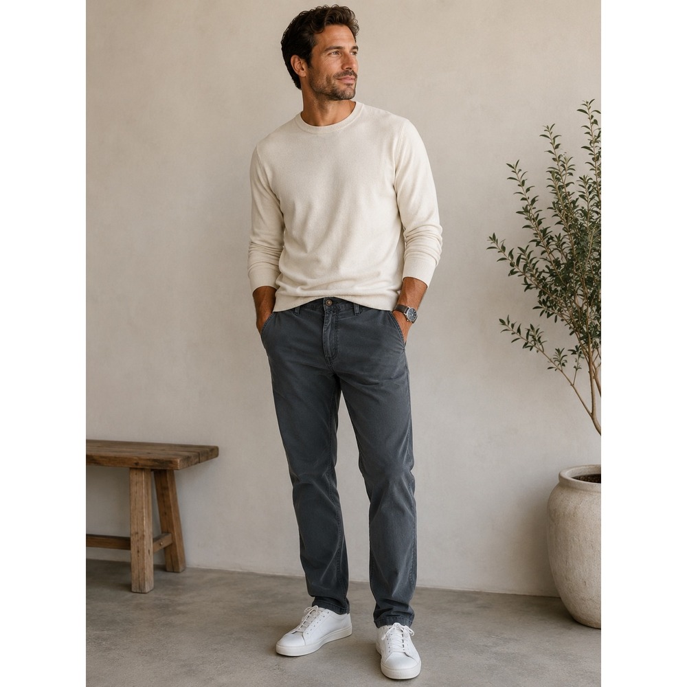 Flint‎ and Tinder 365 Pants Mens 34x32 Slate Grey Slim Straight Chino Trousers